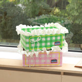 Plaid Storage Box with Ocean Theme Decor