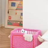 Pink Fluffy Monster Storage Basket