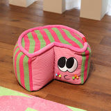 Striped Cupcake Poof Storage Ottoman