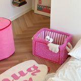 Pink Fluffy Monster Storage Basket