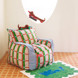 Retro Plaid Dachshund Sofa Bed