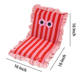 Vibrant Floor Recliner Chair - Adjustable & Foldable with Striped Cushion