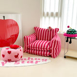 Cozy Stripes Lazy Sofa Chair: Plush & Washable Lounger for Kids & Adults