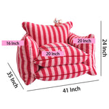 Cozy Stripes Lazy Sofa Chair: Plush & Washable Lounger for Kids & Adults